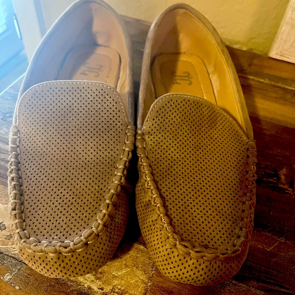 Tan, slip on loafers! Size 8 DSW, worn once!